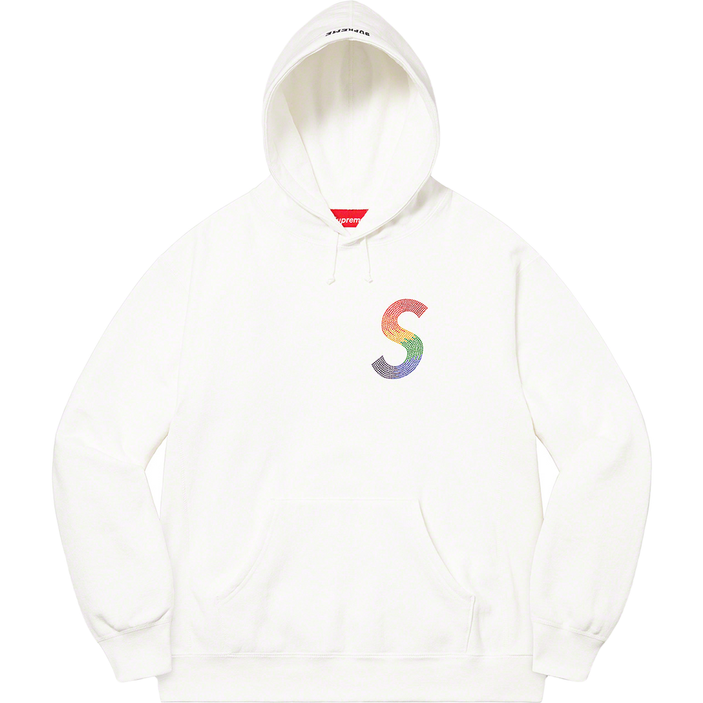 Supreme Swarovski S Logo Hooded Sweatshirt - White