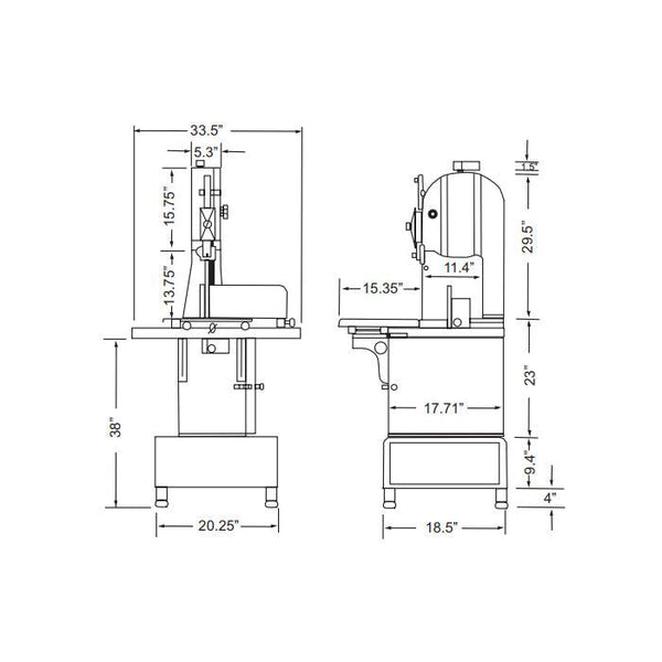 Nella 2 Hp Floor Model Meat Band Saw With 98 Blade 10271