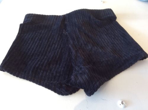 NWT Ophelia Size 0 Velour hot shorts Black High Waist Ultra Sexy 13 Waist 11 Ris