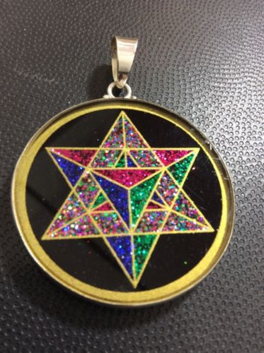 MerKaBa Tourmaline Gemstone Necklace 1 5" Pendant Sterling Silver #Mystic #gift