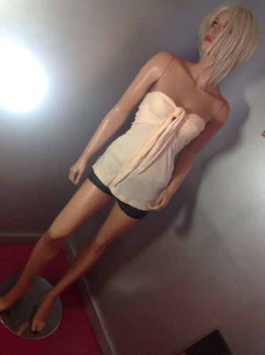 NWT $49 Size XS Revolver Vanilla Cream Halter Front Bow Tie Strapless Top Sexy