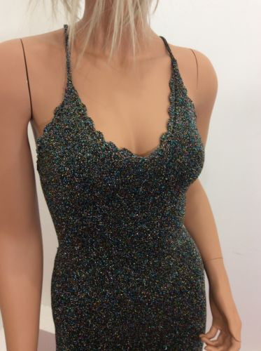 Ophelia Hand Loomed Mini Dress Criss Cross Tie Back Corset Style Sexy Night Club