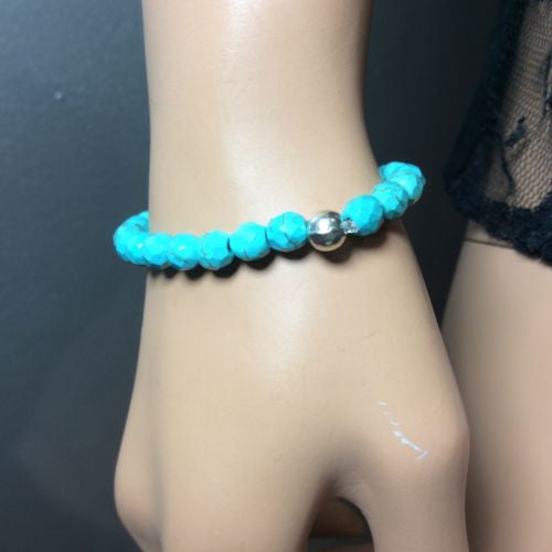 NWT Charlene K Genuine Natural Mix-Color Tourmaline Round Beads Stretch Bracelet