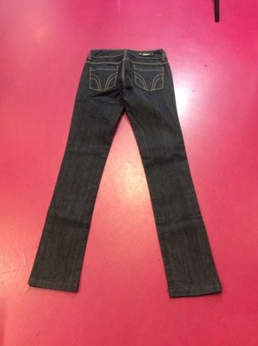 NWT🌸 $198 Serfontaine Size 24 Dark Denim Skinny Leg Jeans Pants Gold Stitching
