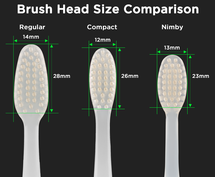 Nimbus Brush Head Size Comparison