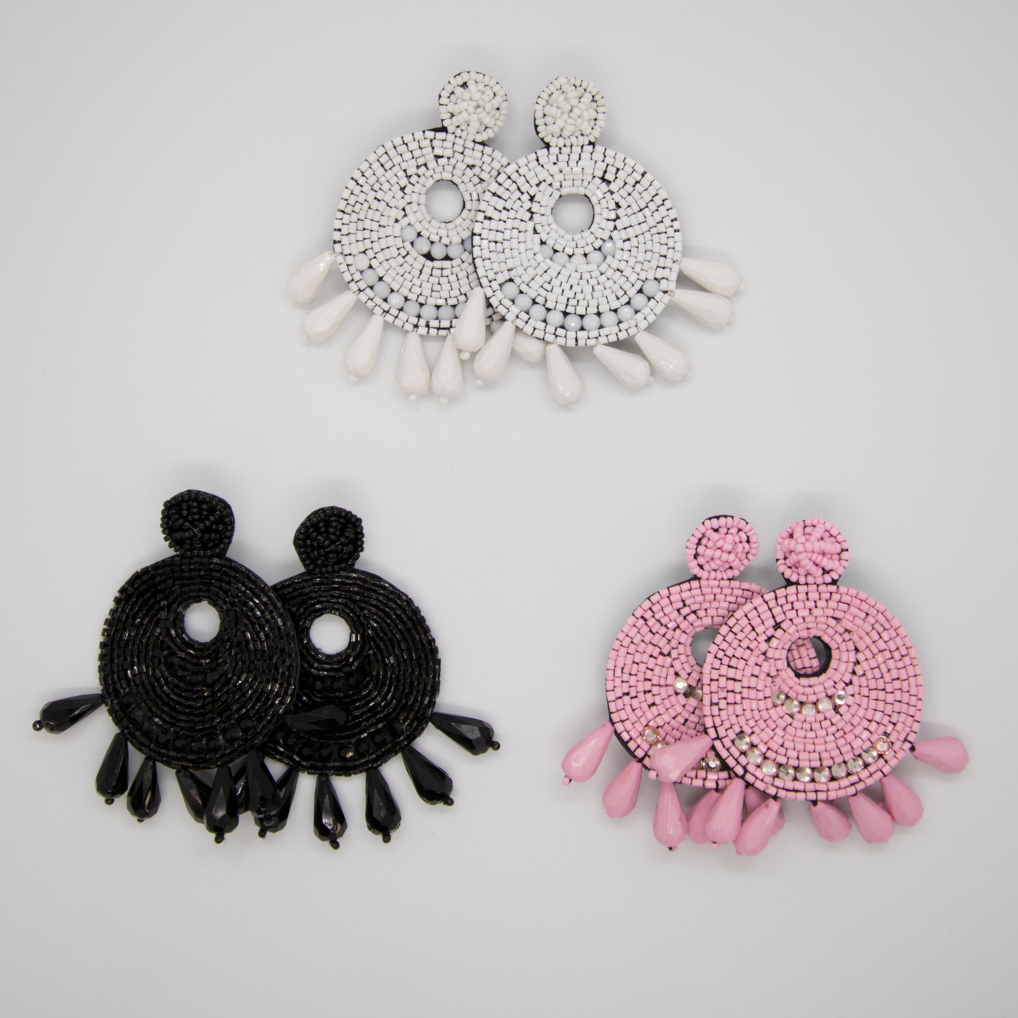 Round Beaded Detail Earrings