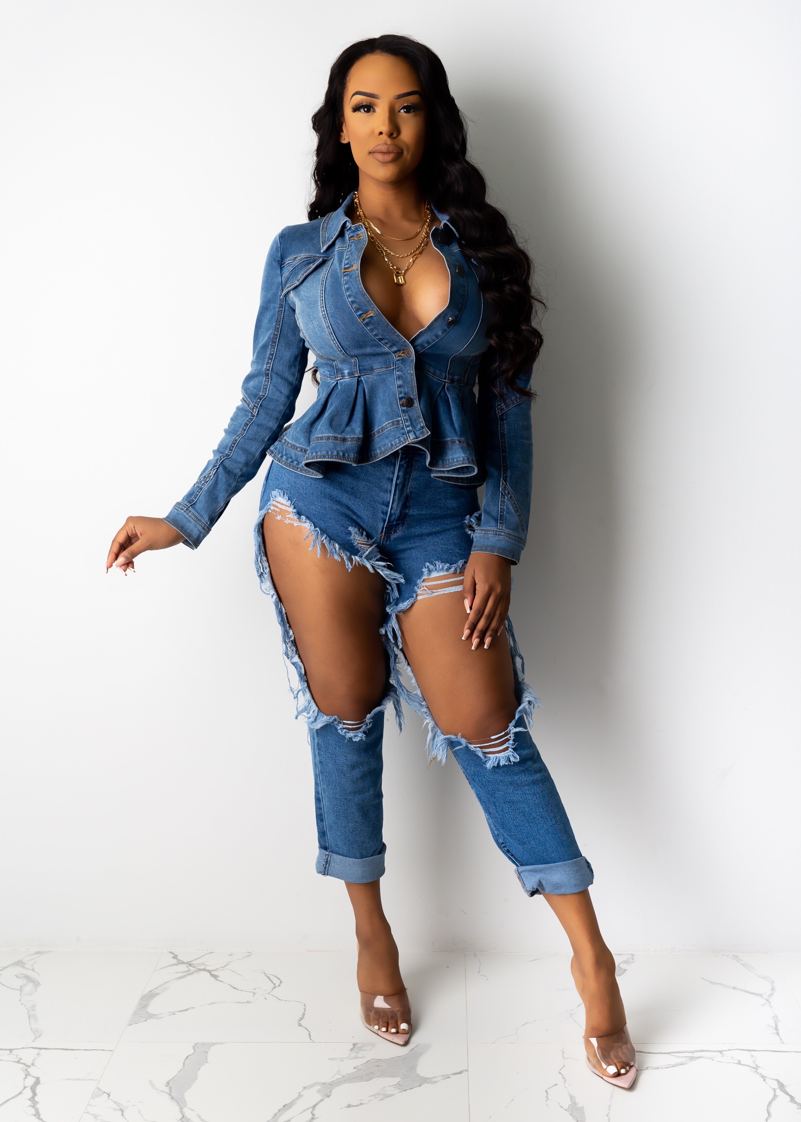 Never Settle Denim Top