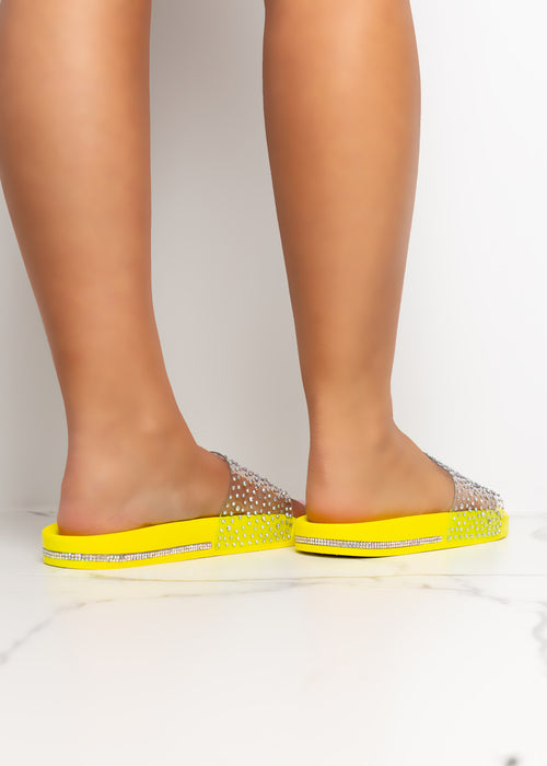 Blinged Out Yellow Sandals