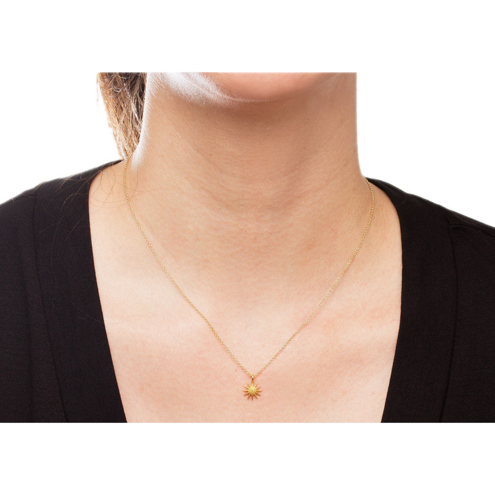 Gold Dipped 16" Thank You Starburst Necklace