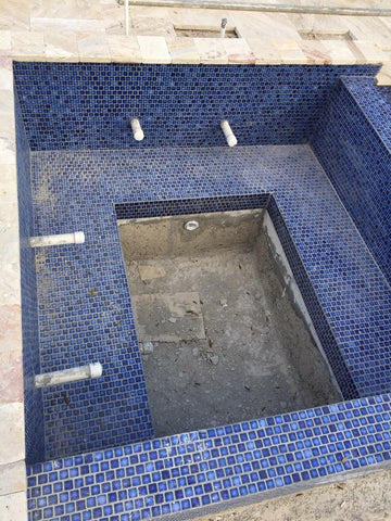1x1 marble blue porcelain pool tile