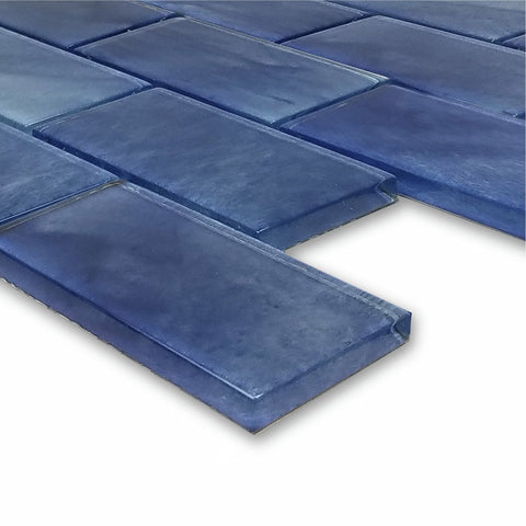 stratus blue glass subway tile for swimming pools