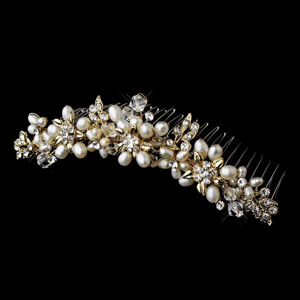 Gold Ivory Headpiece Comb 7721