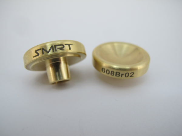 Gadget - 608 bearing button for Fidget Spinners (Brass Concave Br02) .