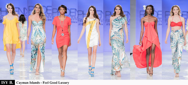 Isy B. Caribbean style Resort wear on the runway at Phoenix Fashion Week.