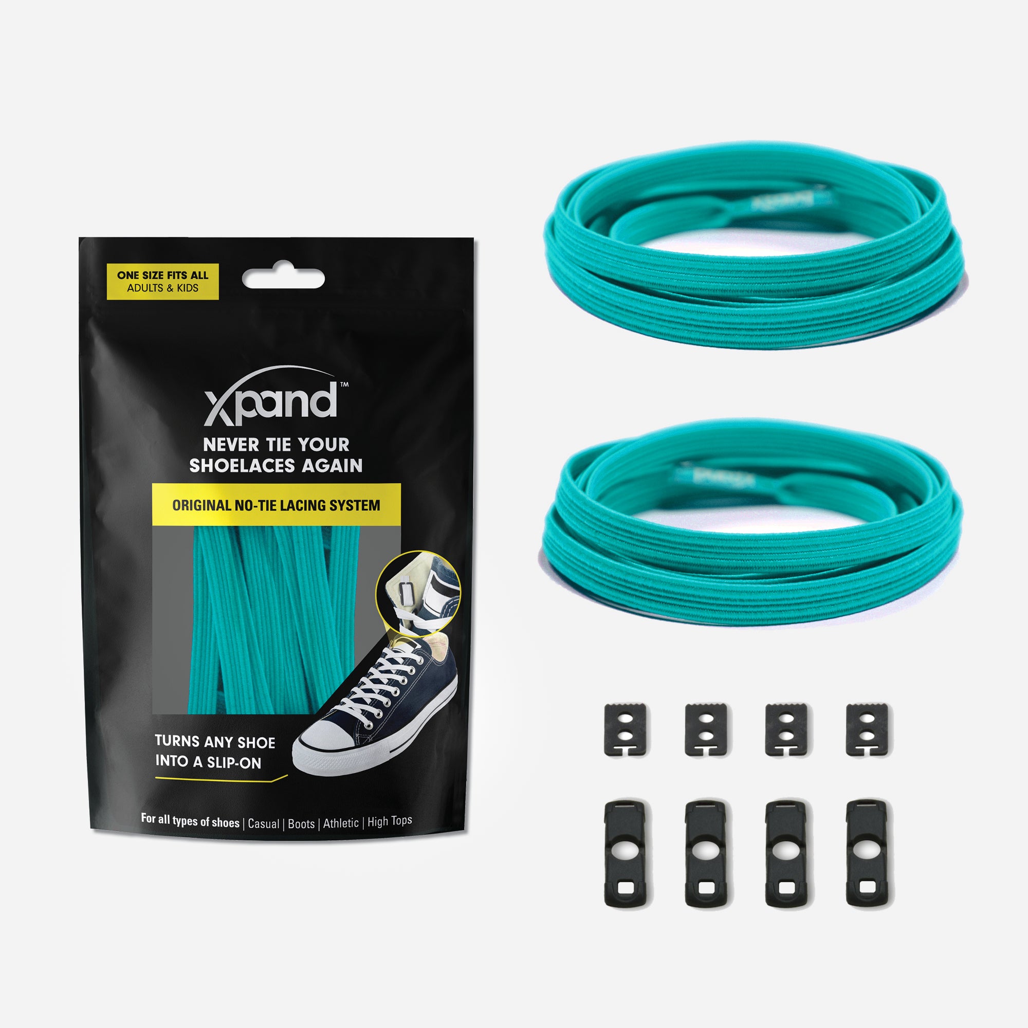 xpand no tie shoelaces system with elastic laces