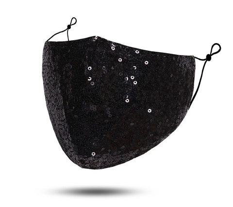 Face Mask with PM 2.5 Filters Bling Black