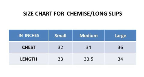 Size Chart Chemise Full Slip