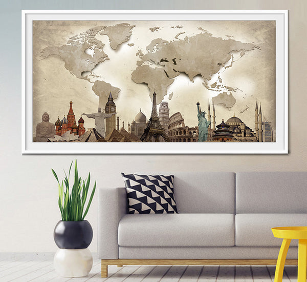 World Travel Map World Map Poster World Map Wall Art Extra Large Wa Fine Art Center