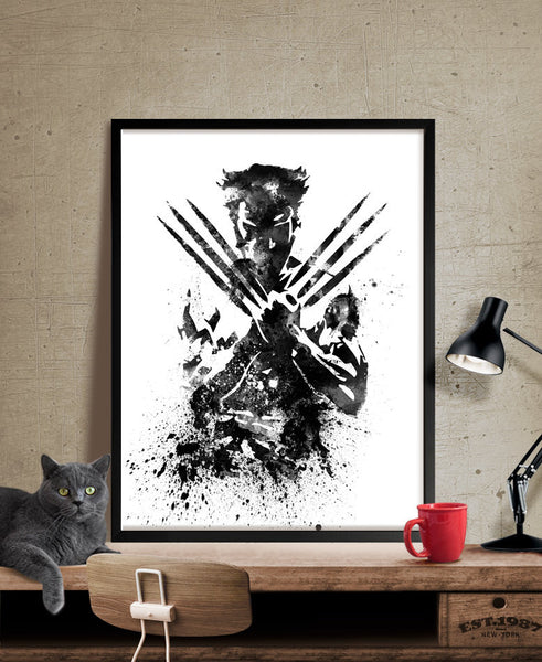 Wolverine X Men Watercolor Art Print Wolverine Poster Wall Art