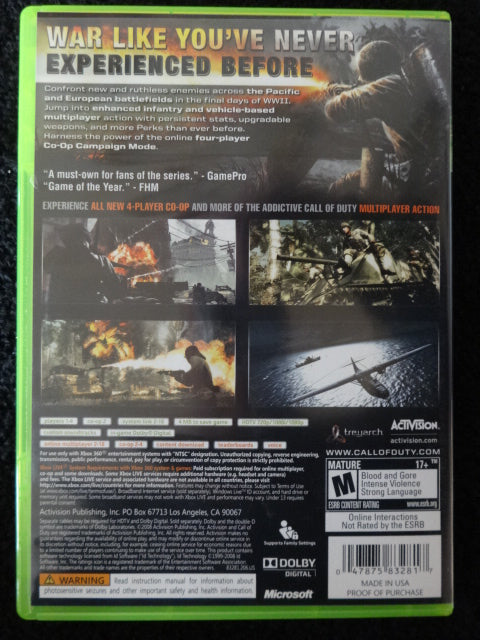 world at war xbox