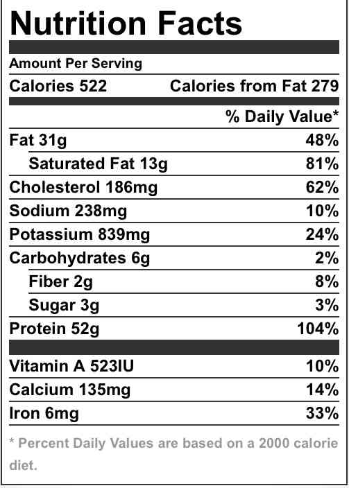 Beef Bolognese Nutrition Facts