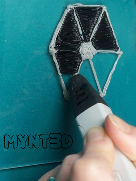 How to make a Star Wars Tie Wing Fighter with a 3D printing pen | Free project template from MYNT3D the best 3d pen | Learn beginner and advanced crafts