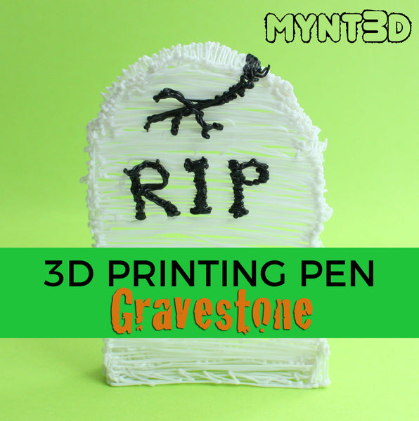 3D printing pen art for Halloween | Make a gravestone to decorate your home or turn you pumpkin into a scary diorama grave yard