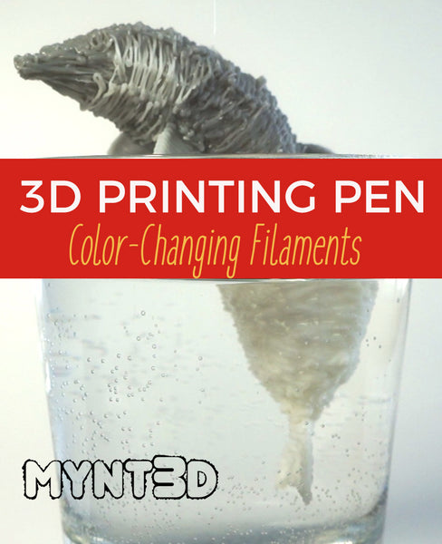 explore the fun possibilities with color changing filaments for a 3D printing pen. ABS filament that changes color from heat or light (thermal and solar) from MYNT3D best creative gift idea for kids and artists