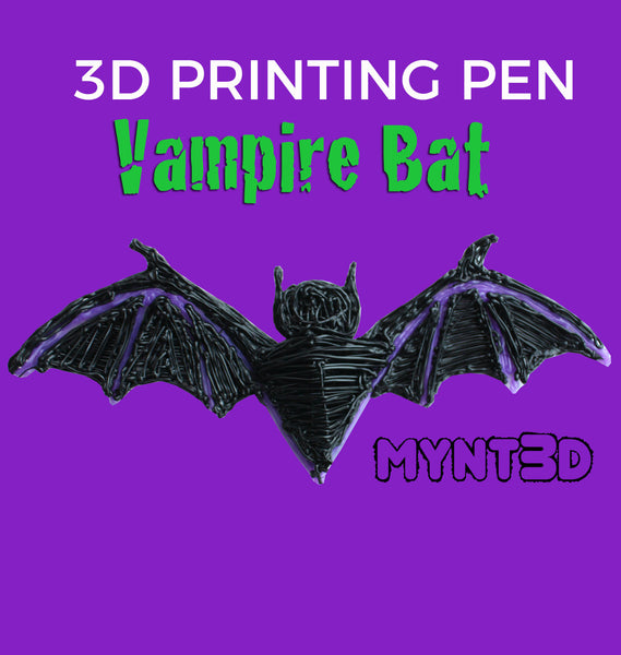 3D printing pen DIY vampire bat Halloween craft project ideas