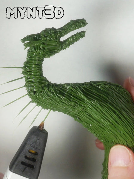 Spiked Spine dragon made with a 3D printing pen | MYNT3D pen project tutorial includes free template stencil and video instructions | Great project for Game of Thrones fans
