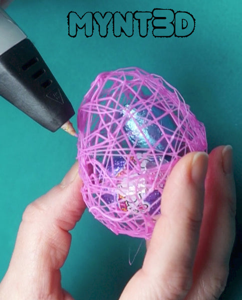 3D printing pen Spring Easter art bunny eggs carrots and chick project template can be made for Holiday decorations from Mynt3D