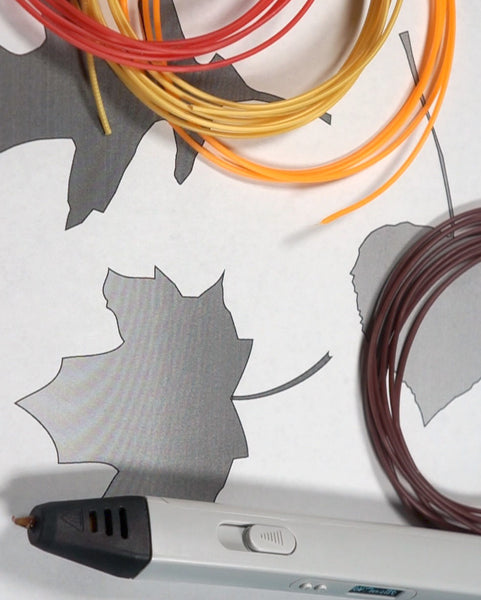 3D printing pen supplies needed to make Fall craft leaves for costumes and home decor