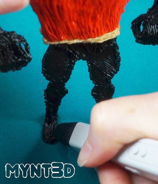 3D printing pen STEM STEAM projects for kids | Mr. Incredible action figure drawing activity and step by step tutorial with free stencil templates from MYNT3D