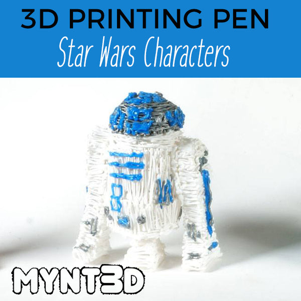 r2D2 character from Star Wars made with the MYNT3D printing pen