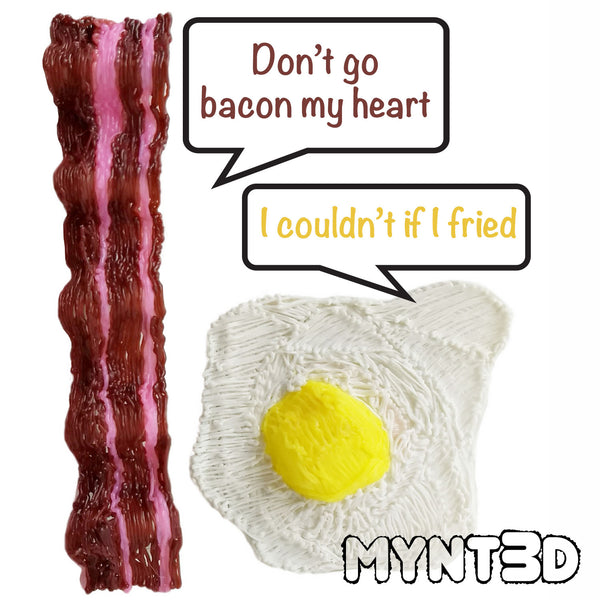 Bacon and egg humor meme for International Bacon Day - made with the MYNT3D printing pen