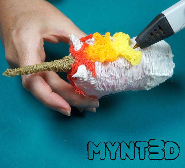 Create an ombre rainbow effect with 3D pen filament on the DIY unicorn mane. Learn how from MYNT3D