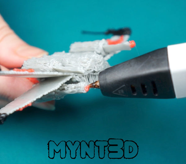 How to draw a Star Wars X wing fighter with a 3D printing pen. Create a 3D Jedi battle plane with free printable templates from MYNT3D