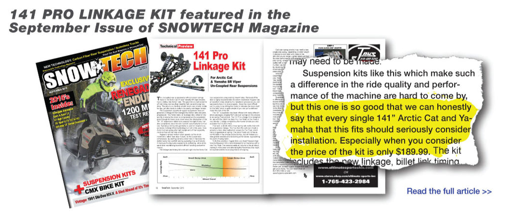 141 Linkage Kit featured in the September Issue of SNOWTECH Magazine.
