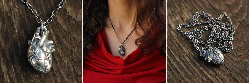 anatomical heart necklace
