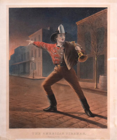 Nathaniel Currier (1813-1888) & James Ives (1824-1895), The American Fireman, Rushing to Conflict