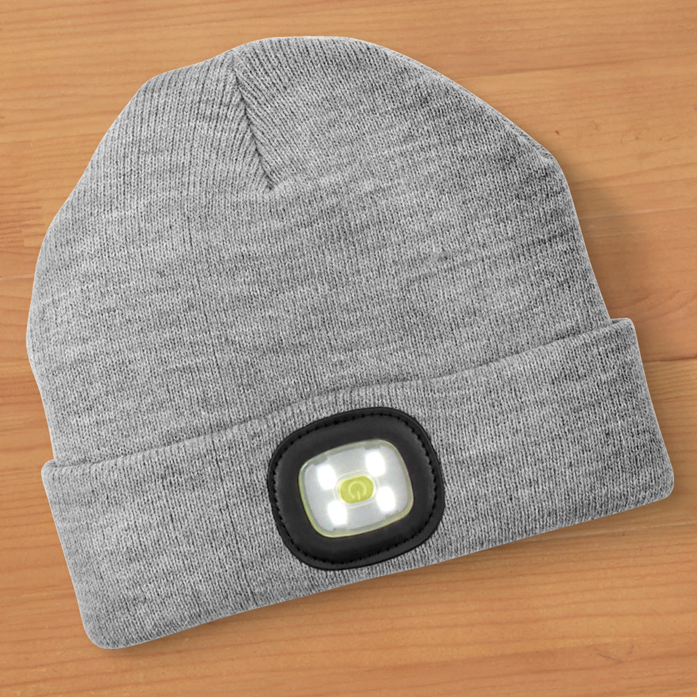 knit hat with light