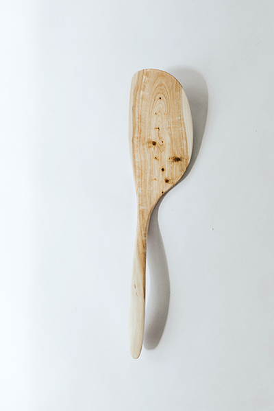 angled wooden spatula