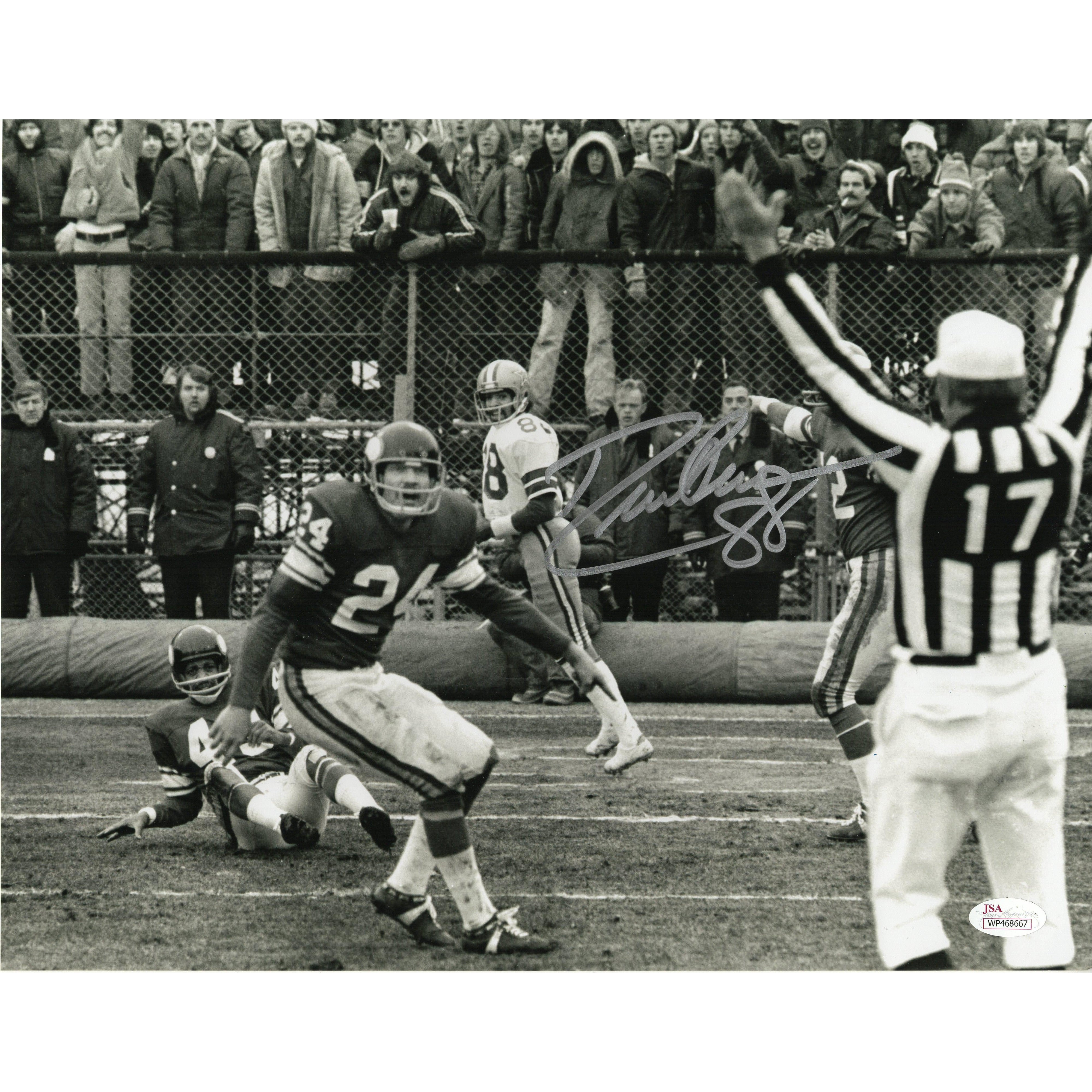 Drew Pearson Dallas Cowboys Fanatics Authentic Autographed 16 x 20 Black  & White Hail Mary Photograph with HOF 21 Inscription