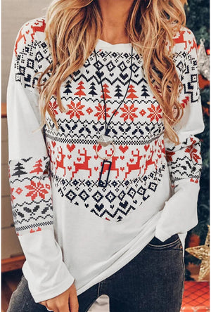 White Christmas Aztec Long Sleeve Shirt