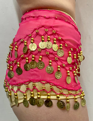 Black Bellydance Gold Coin Belt