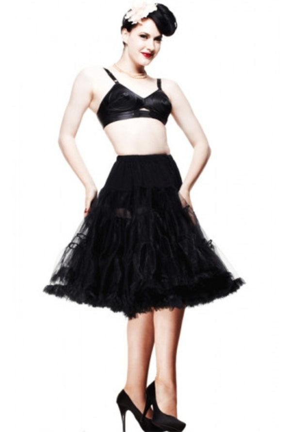 Deluxe Three Tiered Black Petticoat