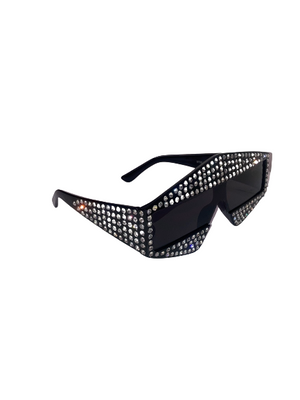 80s Black Rhinestone Novelty Sunglasses
