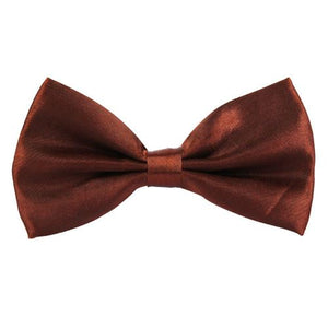 Brown Satin Pre-Tied Bow Tie