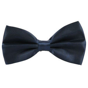 Navy Satin Pre-Tied Bow Tie