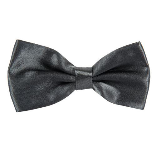 Dark Grey Satin Pre-Tied Bow Tie